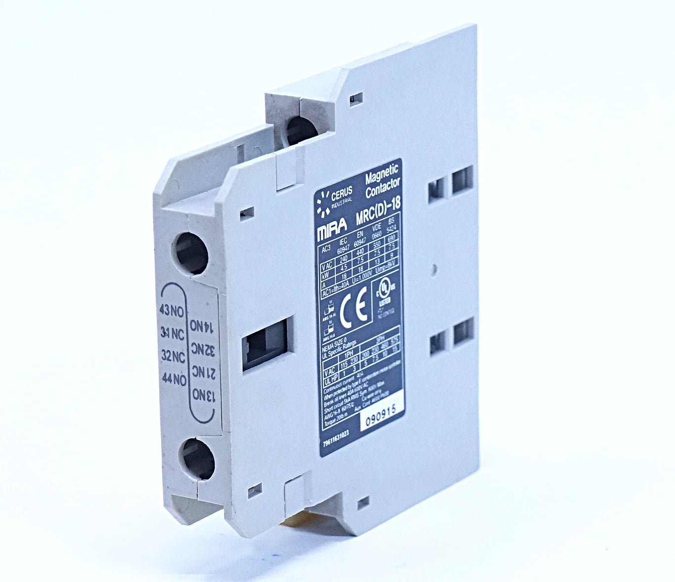 Cerus auxiliary side contact on a white background